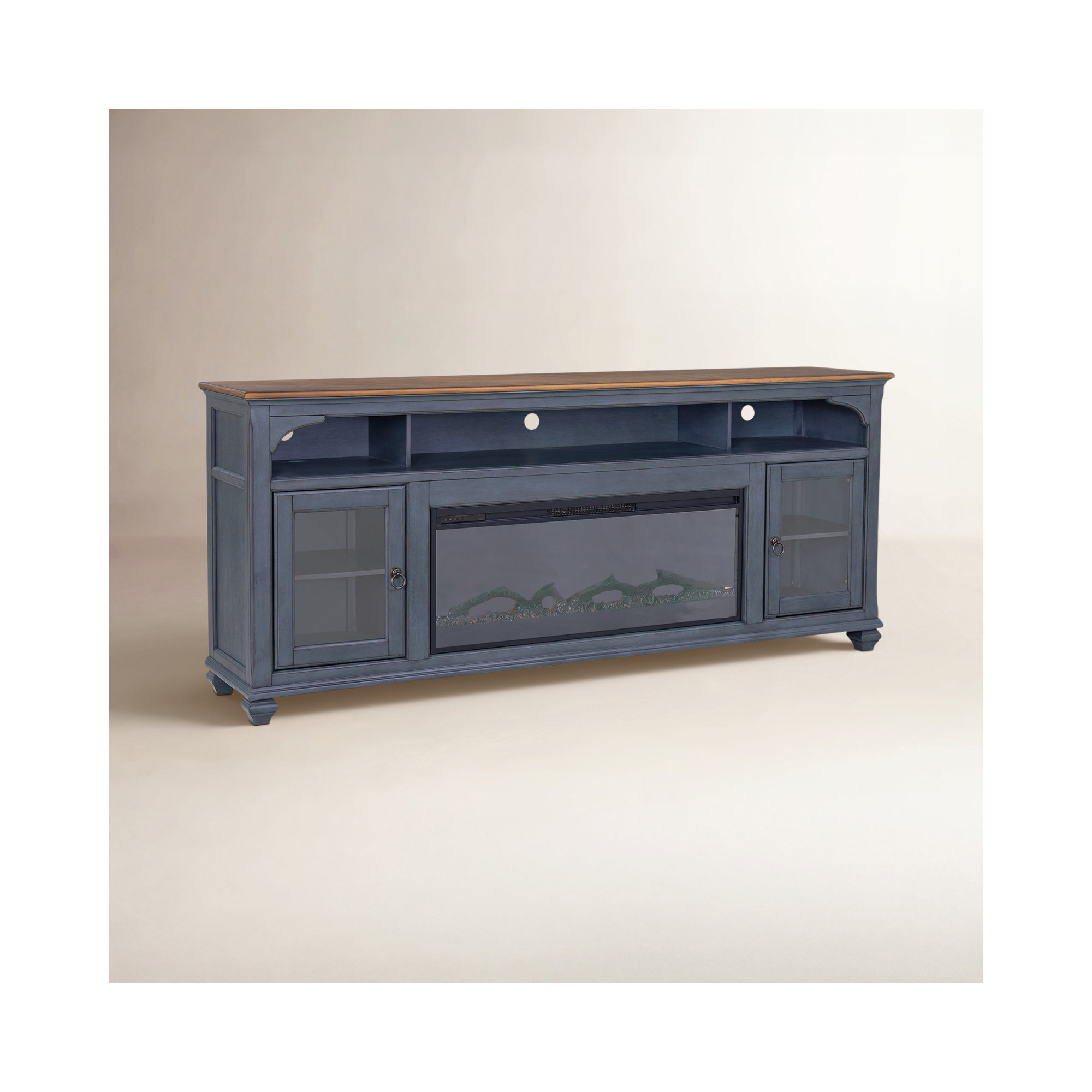 Wolfdale Electric Fireplace TV Stand, 34"H x 86"L x 18"W