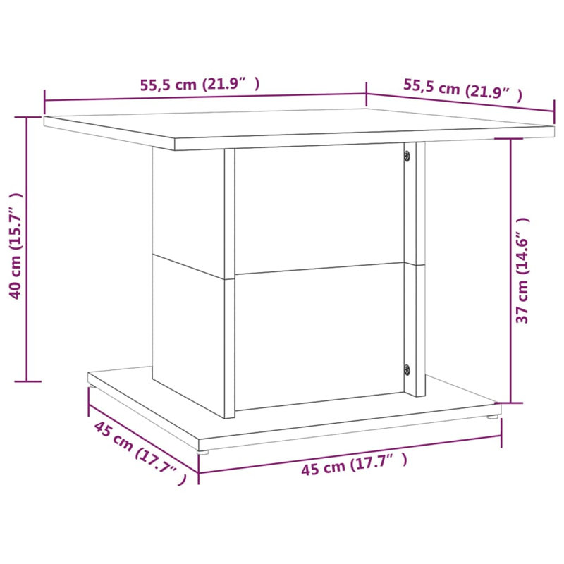 Coffee Table 55.5x55.5x40 cm Engineered Wood, Sonoma Oak