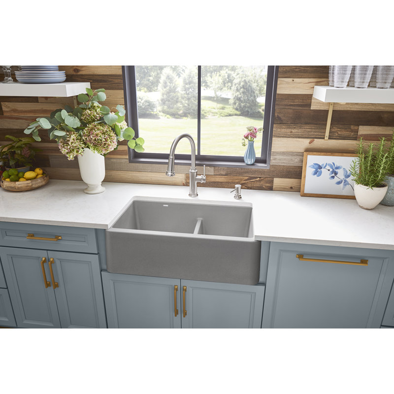 Robinet de cuisine à double jet Empressa, Acier inoxydable