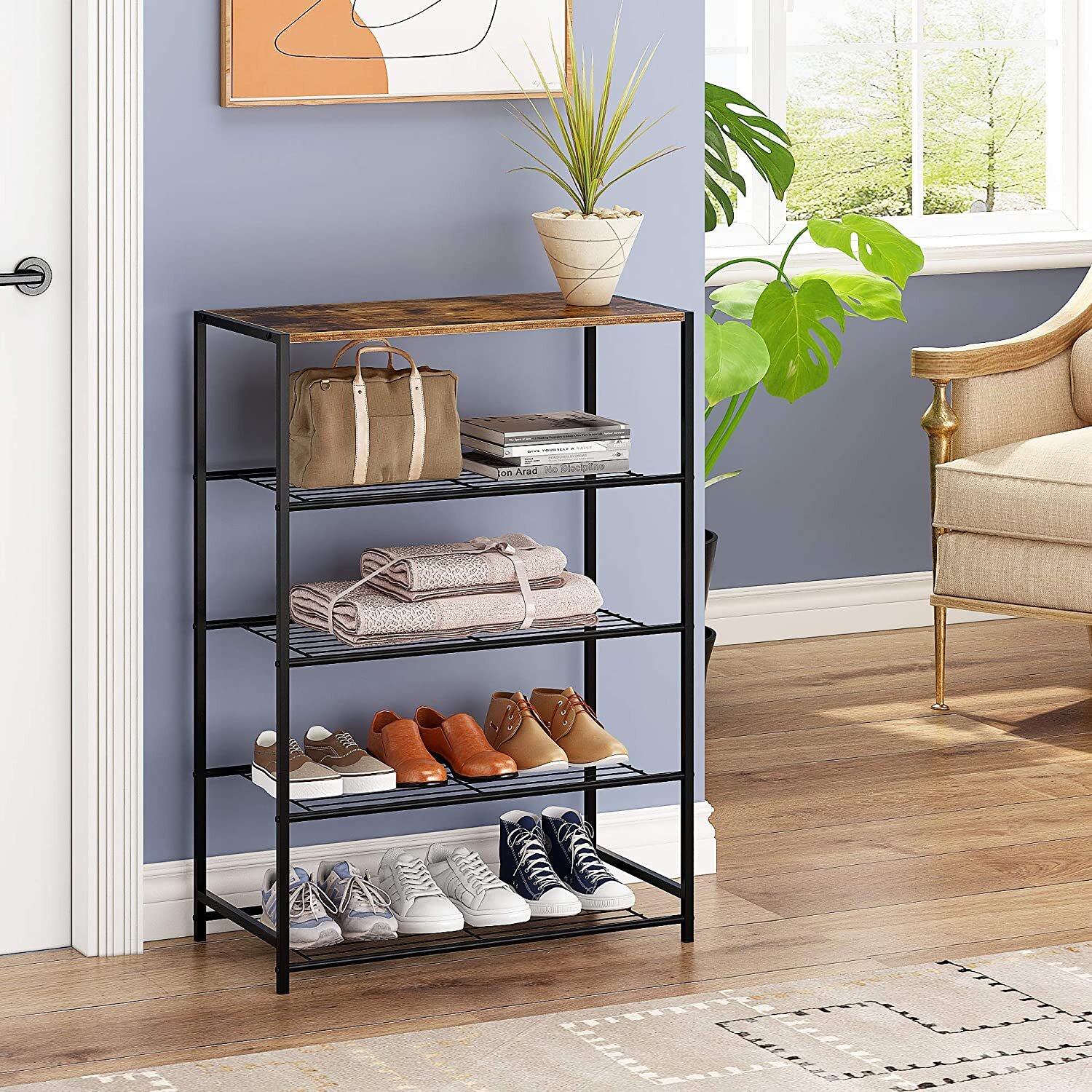 Rebrilliant 15 Pair Shoe Rack & Reviews | Wayfair