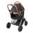 Pet Stroller, 4 Wheels Dog Stroller Rotate with Brakes, 66 lbs Weight Capacity, Puppy Stroller with Detachable Carrier, Storage Basket and Pet Pad, Black, Designed for Small to Medium Sized Dogs