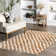 Dominique Abstract Checkered Fringe Area Rug
