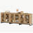 3 In 1 Multifunctional Sideboard Buffet Cabinets With 6 Glass Doors, Modern Sideboard Credenza With Adjustable Shelf And Metal Base, Coffee Bar Cabinet Storage Cabinet For Living Room, Kitchen-74825112
