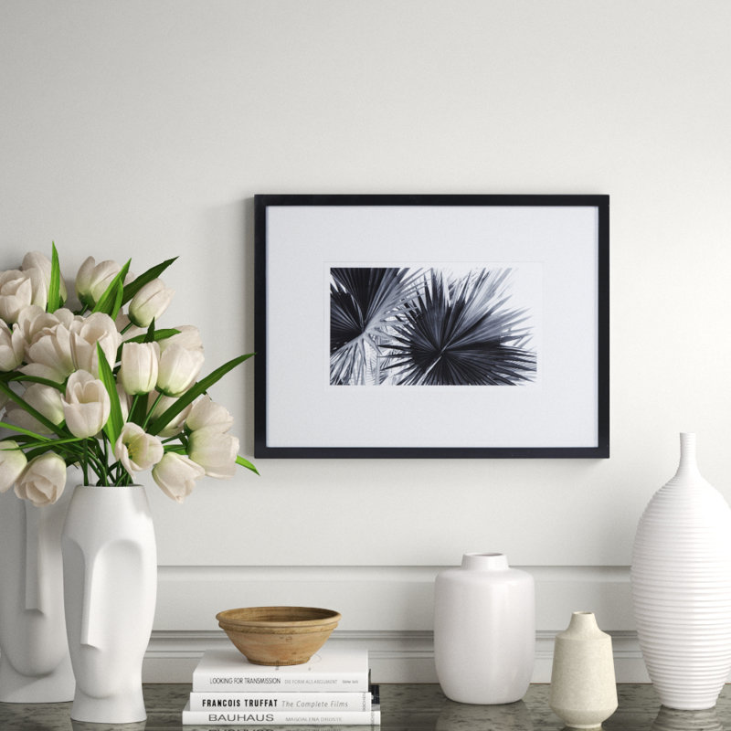 Black And White Palm Leaves B Print