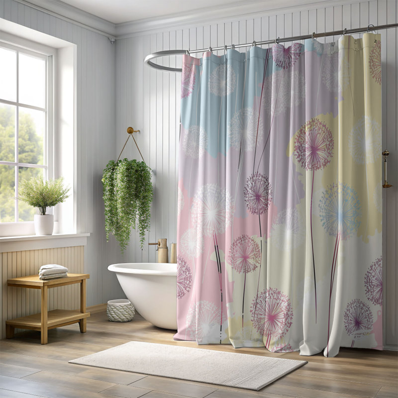 Rideau de douche standard 1 pièce, H 74 po x l 71 po