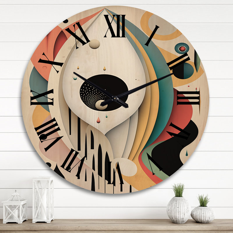 Horloge murale en bois surdimensionnée moderne, Très grand