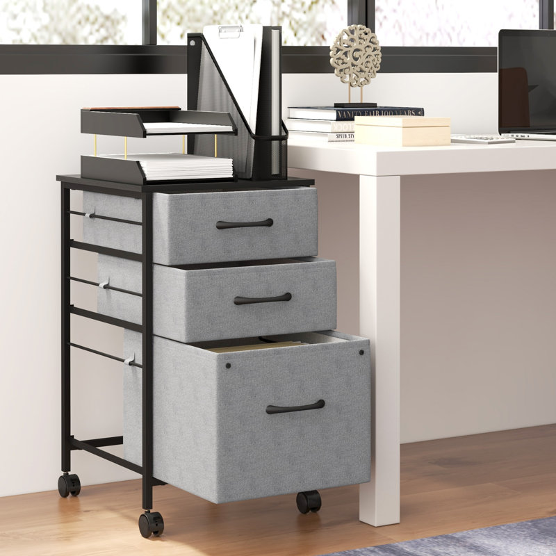 Berzai 15.7'' Wide 3 -Drawer Mobile Steel File Cabinet