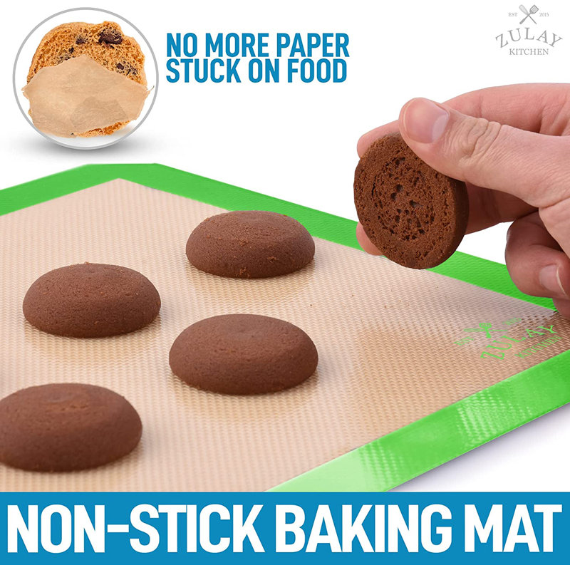 Light Green Silicone Nonstick Reusable Baking Sheet Set