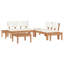  Garden Bench Set 3 Pcs Brown And Cream 2-Seater Small-934290769