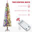 Arbre de Noël 7,5 pi pré-éclairé, arbre de Noël avec 220 lumières DEL bicolores et 519 branches, arbre de Noël floqué avec support en métal pour les fêtes-631528654-631528648
