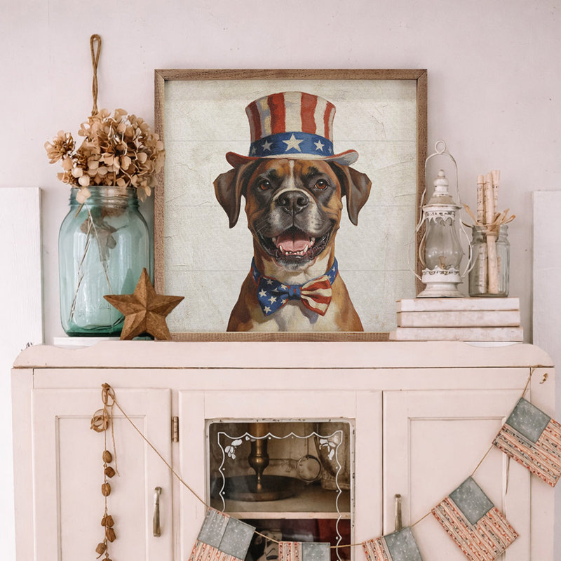 Boxer patriotique, H 4 po x l 4 po