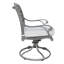 Chaise berçante d'extérieur pivotante en aluminium avec coussins, ensemble de 2, gaze dorée, résistante aux intempéries et confortable