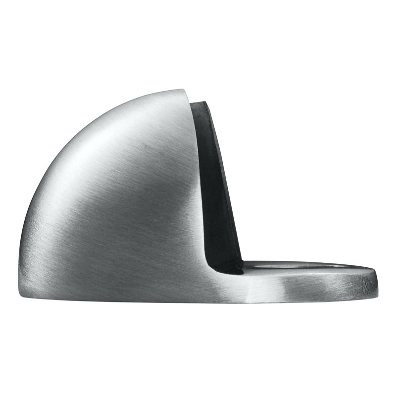 Roxann Brass Floor Door Stop, Satin Chrome