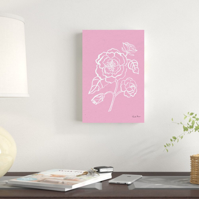 Joyeuses pivoines IV rose par Farida Zaman - peinture sur toile tendue, H 12 po x l 8 po x P 1,25 po