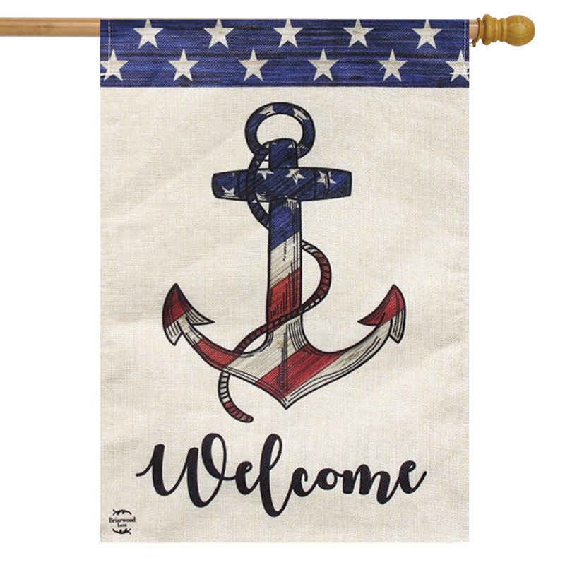 Drapeau de maison Amercian Anchor Burlap