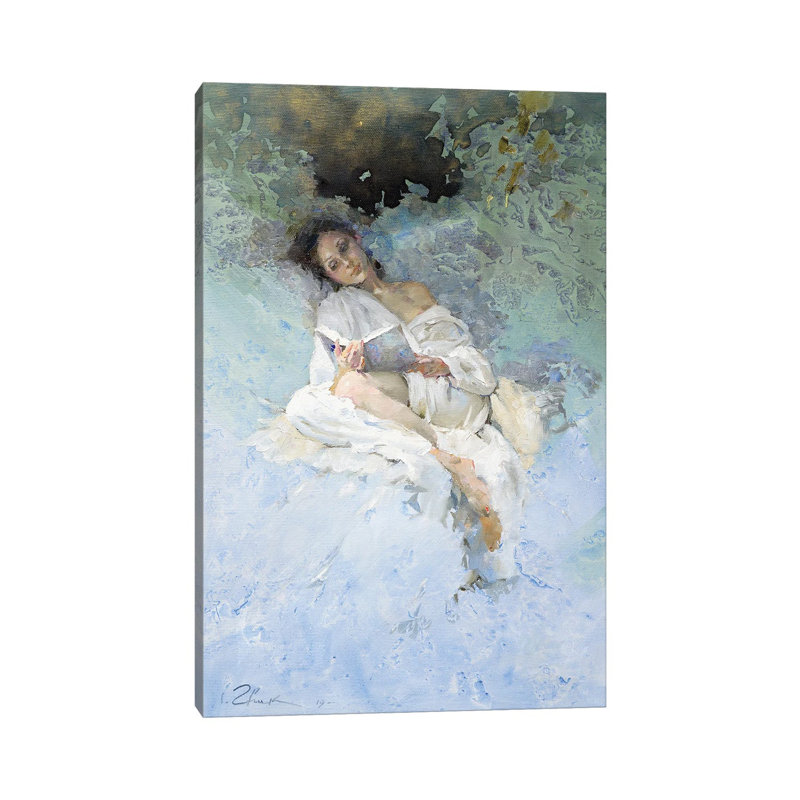Reading by Igor Zhuk - Wrapped Canvas Painting