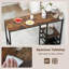 48" Long Bar Table with Storage Shelves Wine Racks & Stemware Holders for Kitchen