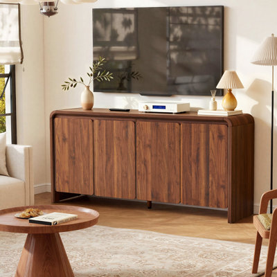 63'' Sideboard Buffet Cabinet With Rounded Edges