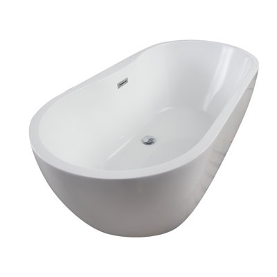 55.5'' x 29'' Freestanding Soaking Acrylic Bathtub