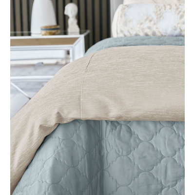 Housse de couette en mélange de coton ivoire Giuliana