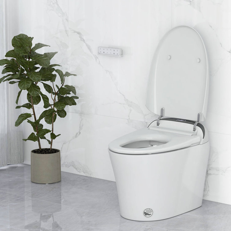 Gymax Smart Toilet With Led Display Adjustable Heated Seat Dryer Auto Open/close Lid