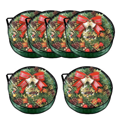 Heavy Duty Waterproof Wreath Storage Bags, 6 Pack Clear PVC/PE Organizer