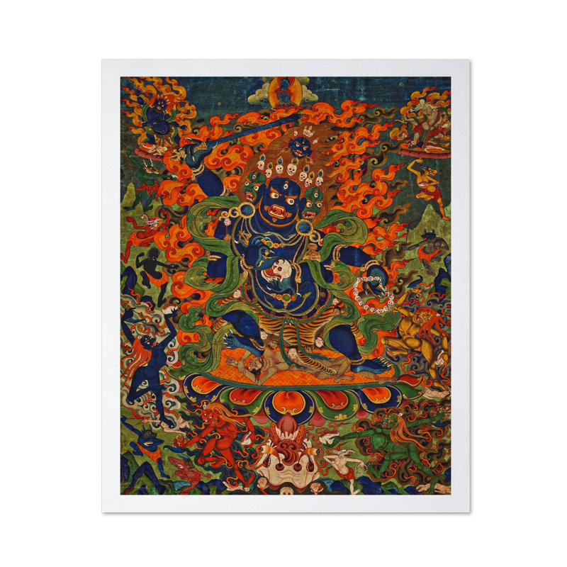 Mahakala à quatre visages, Affiche, Encadrement blanc, H 08 po x l 10 po