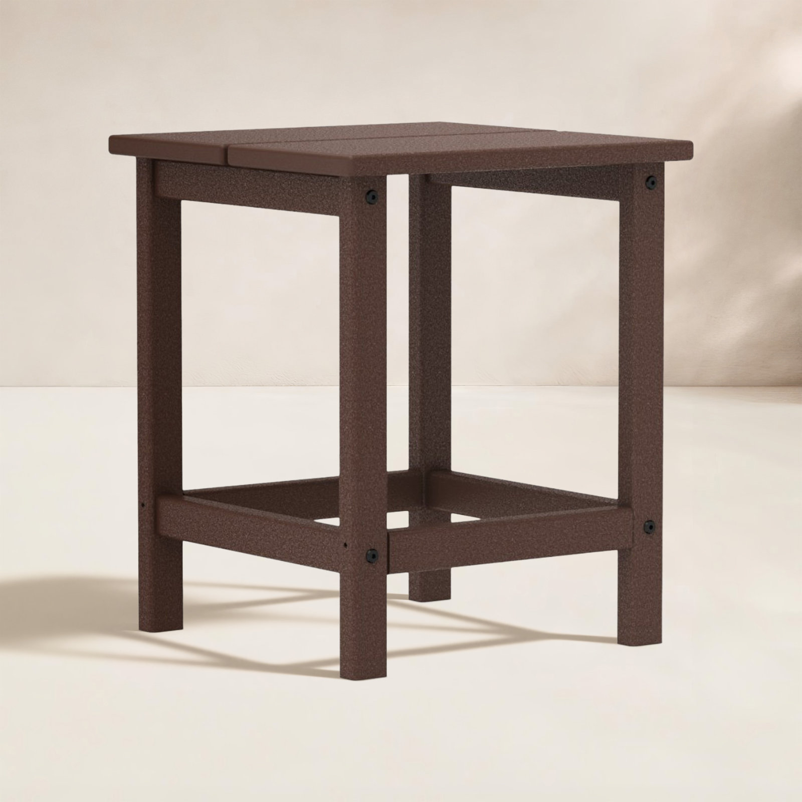 POLYWOOD® Studio 15" Patio Side Table, Mahogany