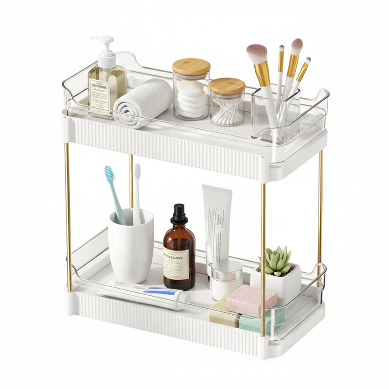Tablette de meuble-lavabo à 2 niveaux