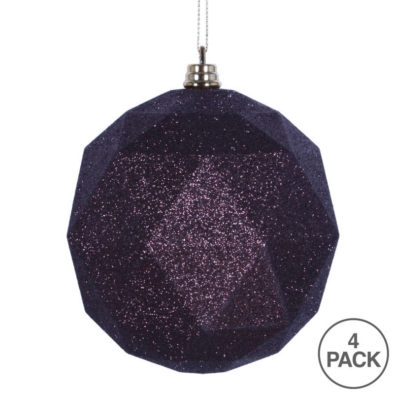 Ornement en forme de boule moka à paillettes de 4,75 po Vickerman, 4 par sac