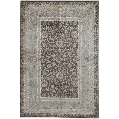 Tapis oriental brun / beige en coton / viscose Nirvana