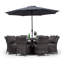Karas 8 - Person Wicker Patio Dining Set with Round Table , Cushions Included
