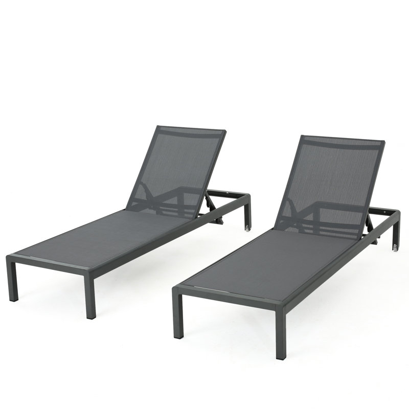 Chaise longue d'extérieur grise moderne Ainsworth 2, élégante et durable