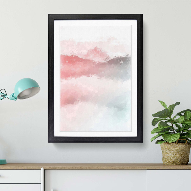 Misty Mountain - Picture Frame Graphic Art Print, 65cm H x 48cm W x 2cm D, Black Framed