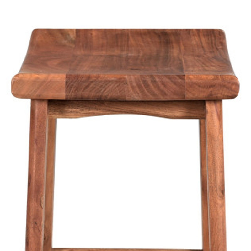 Chaise de bar en bois sans dossier avec repose-pieds, Tabouret de comptoir (siège d'une hauteur de 26 p