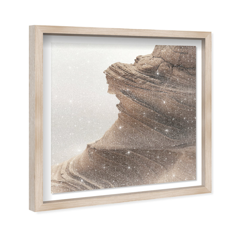 Stoic Sandstone I Print by Oliver Gal, 17.5"H x 17.5"W, Natural Oak Shadowbox