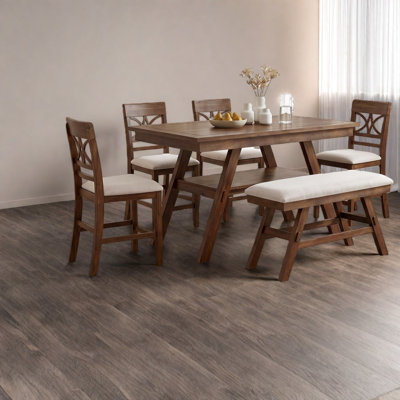 Ensemble de table de salle à manger avec rangement (doit inclure la table et la chaise), cuisine rustique en bois