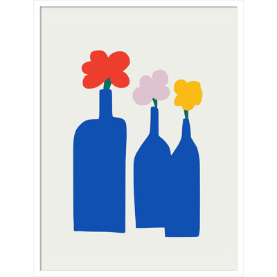 Blue Bottle Vase Print by Little Dean