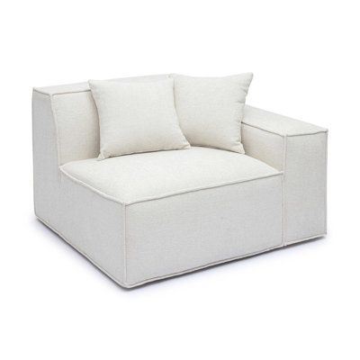 Cherylee Cream Chenille Basketweave RAF Corner Chair