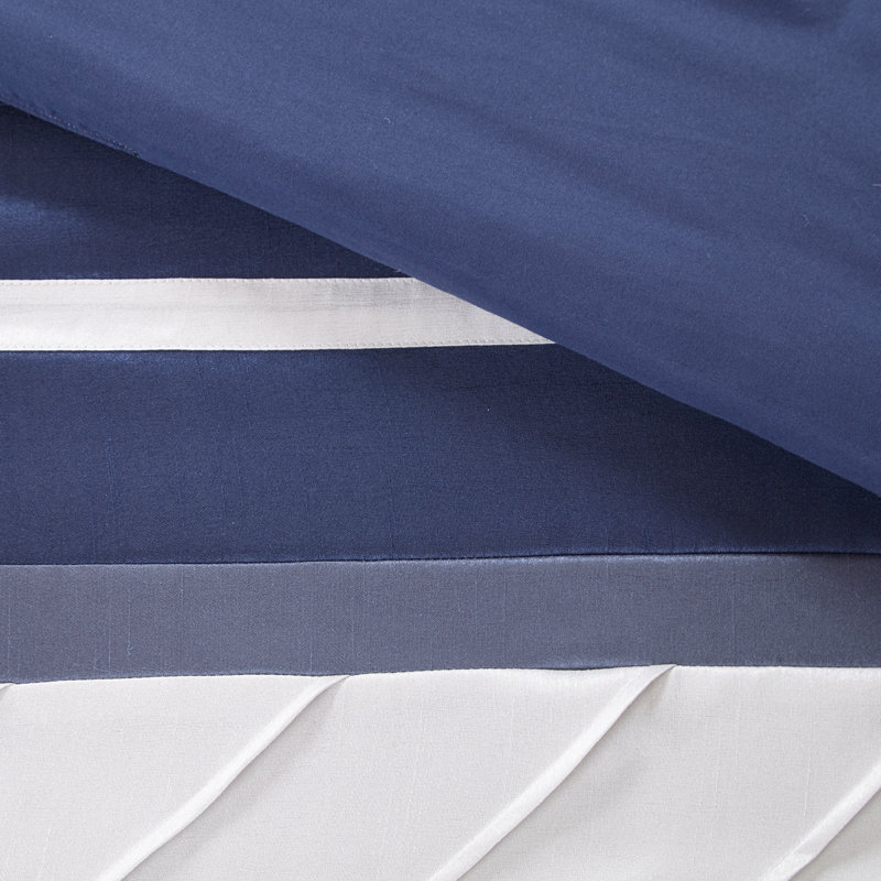 Blaire 7 Piece Comforter Set, Queen Comforter, Dusty Blue/Gray Hues