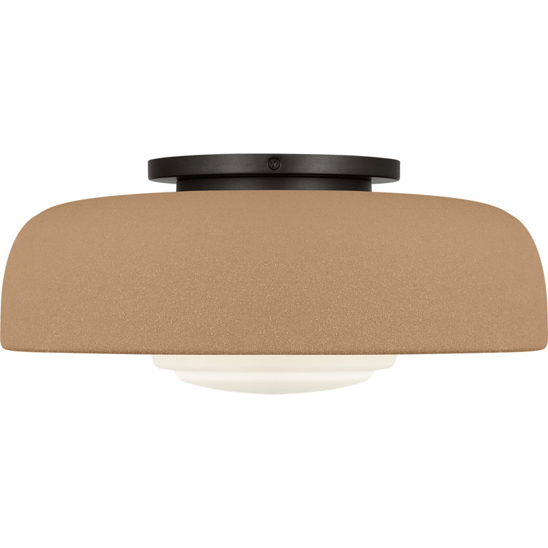 1 - Light Flush Mount, Aged Iron, Toast