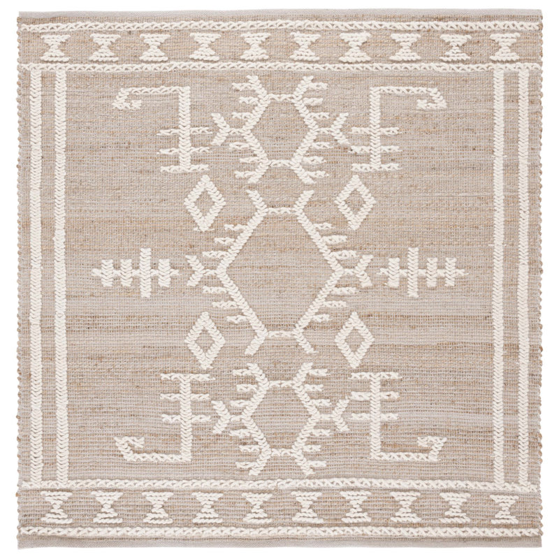 Southwestern Natural Fiber Area Rug, Square 6'