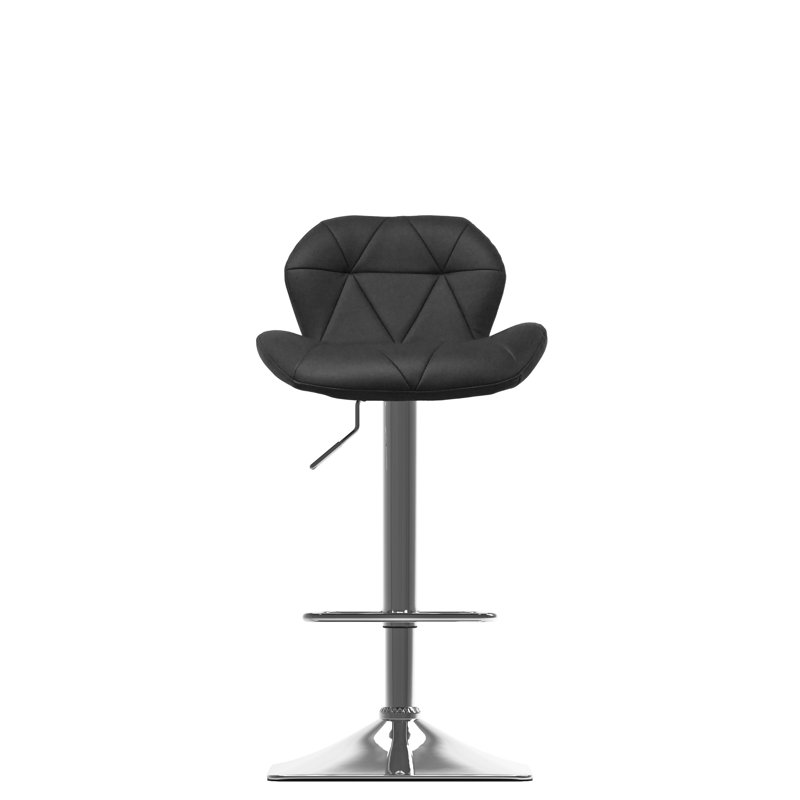 Alcibiades Swivel Upholstered Adjustable Height Counter Stool, Black