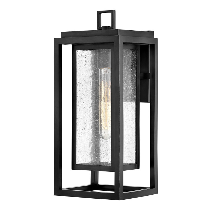 Medium Wall Mount Lantern, Black, 16" H x 7" W x 6.75" D