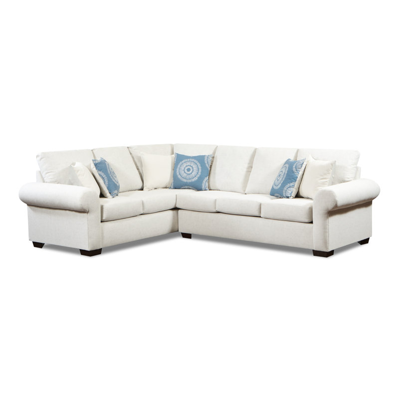 Erihn 95" Wide Left Hand Facing Modular Corner Sectional, Blue
