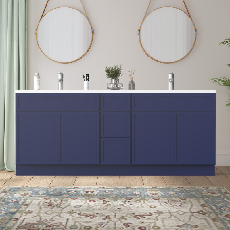 Base de meuble-lavabo double 90 seulement, Bleu