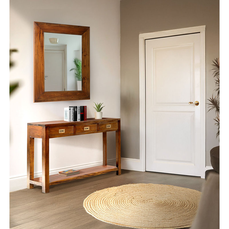 Flamingo Wood Wall Mirror, 100 cm H