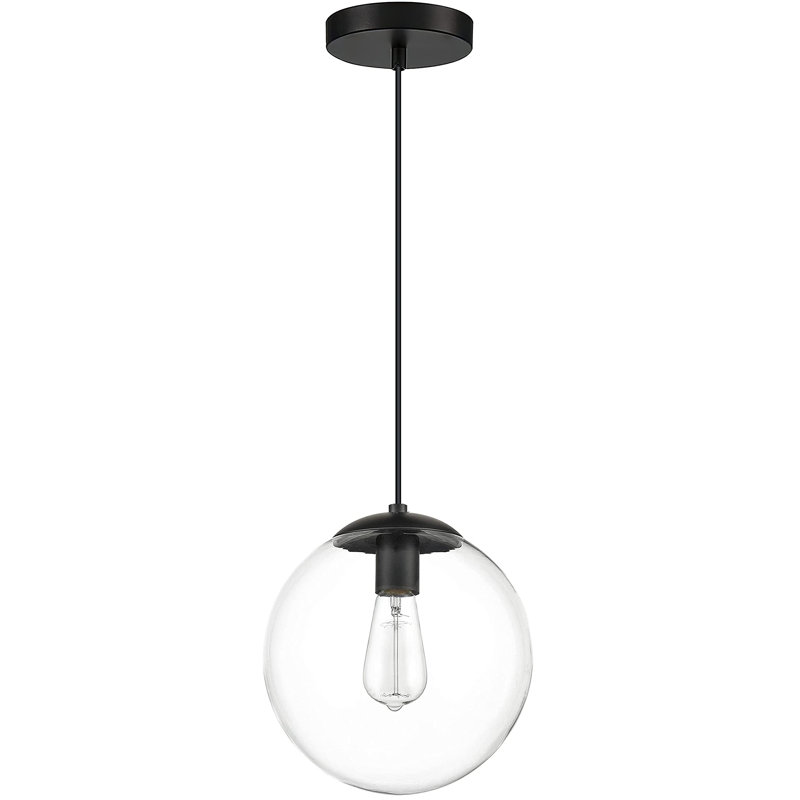 Luminaire suspendu simple à 1 lumière Gritta, Noir