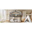 Lit superposé simple en bois avec tente-407549444