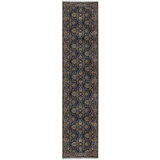 Hand-Knotted High-Quality Navy and Wine Runner